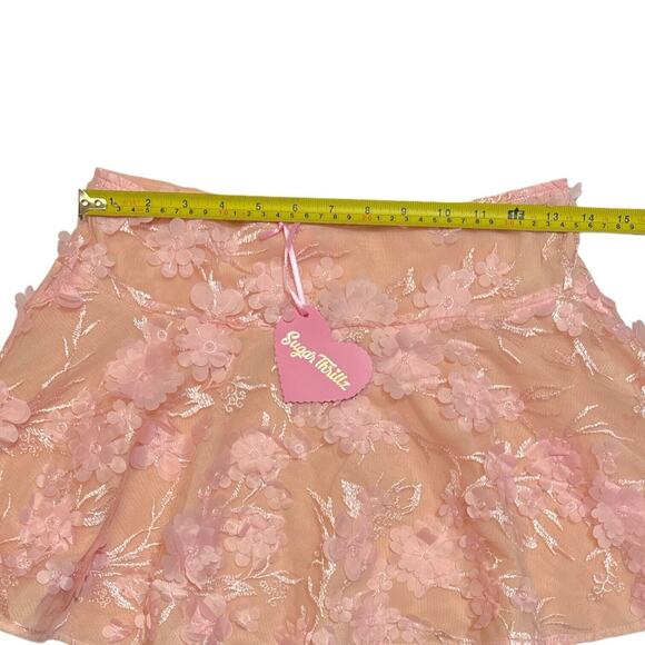 Dolls Kill Sugar Thrillz Pink Mini Skirt Floral S - Picture 3 of 6